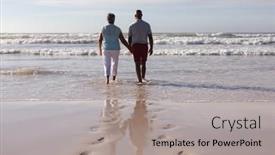  Presentation with senior couple - Audience pleasing presentation consisting of rear-view-of-senior-african backdrop and a light gray colored foreground