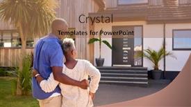  Presentation with senior couple - PPT theme enhanced with rear-view-of-senior-couple background and a coral colored foreground