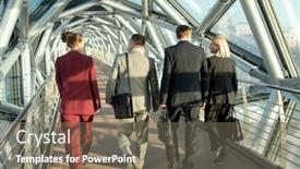  Presentation with moving business - Colorful presentation theme enhanced with rear-view-of-several-foreign backdrop and a violet colored foreground