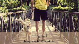  Presentation with dog park - Slide set enhanced with rear-view-of-sportive-man background and a coral colored foreground