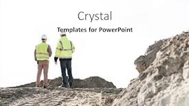  Presentation with clear - Cool new presentation theme with rear view of supervisors standing at construction site against clear sky backdrop and a white colored foreground