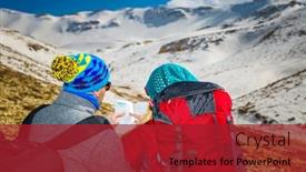  Presentation with active lifestyle - Colorful PPT theme enhanced with rear-view-of-the-happy backdrop and a crimson colored foreground