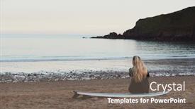  Presentation with staycation - Colorful theme enhanced with rear-view-of-thoughtful-woman backdrop and a gray colored foreground