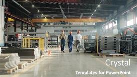  Presentation with end - Theme enhanced with rear-view-of-three-technicians background and a gray colored foreground