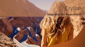 Presentation with morocco - PPT theme consisting of rear-view-of-tourist-looking background and a coral colored foreground