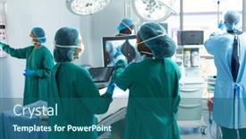  Presentation with diverse medical - Slide set featuring rear-view-of-two-diverse background and a ocean colored foreground