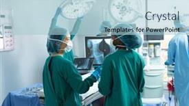  Presentation with diverse medical - Presentation theme having rear-view-of-two-diverse background and a light blue colored foreground