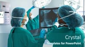  Presentation with diverse medical - Presentation theme consisting of rear-view-of-two-diverse background and a ocean colored foreground