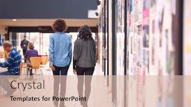  Presentation with teachers - Amazing PPT theme having rear-view-of-two-mature backdrop and a lemonade colored foreground