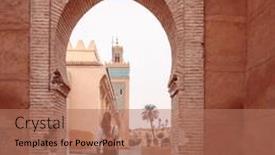  Presentation with tourist - Theme enhanced with rear-view-of-woman-tourist background and a  colored foreground