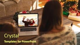  Presentation with lockdown - Slide set with rear-view-of-woman background and a tawny brown colored foreground