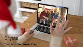  Presentation with lockdown - Cool new slide deck with rear-view-of-woman backdrop and a coral colored foreground