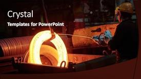  Presentation with rear view mirror - Audience pleasing theme consisting of rear-view-of-worker backdrop and a wine colored foreground