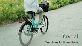  Presentation with green moving - Amazing PPT theme having rear-view-of-young-active backdrop and a light gray colored foreground