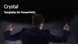  Presentation with conductor - Slide set featuring high angle view of businessperson hand drawing digital marketing diagram on notebook background and a coral colored foreground