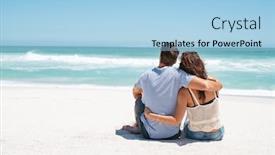  Presentation with contemplating - Beautiful slides featuring rear-view-of-young-couple backdrop and a light blue colored foreground