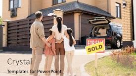  Presentation with family - Amazing presentation design having rear-view-of-young-family backdrop and a lemonade colored foreground