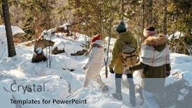  Presentation with weekend - PPT theme enhanced with rear-view-of-young-friends background and a light blue colored foreground