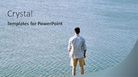  Presentation with traveler - Presentation having rear-view-of-young-male background and a light blue colored foreground