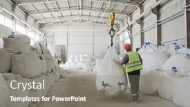  Presentation with worker - Slides enhanced with rear-view-of-young-male background and a gray colored foreground