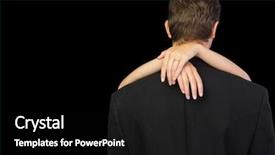  Presentation with black man - Cool new PPT layouts with rear view of young man backdrop and a black colored foreground