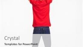  Presentation with red white blue - PPT theme featuring rear-view-of-young-man background and a white colored foreground