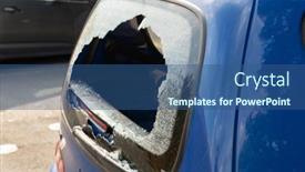  Presentation with car parking - Slide deck featuring rear-window-shattered-in-car background and a ocean colored foreground