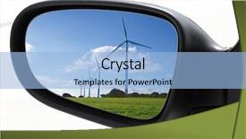  Presentation with electric car - Slides enhanced with rearview car driving mirror view background and a light blue colored foreground