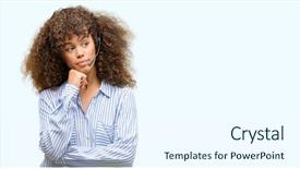  Presentation with call center reporting - Amazing slides having african american call center operator backdrop and a sky blue colored foreground