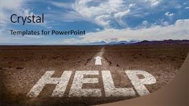  Presentation with desert - Amazing slide deck having community helpers - help written on desert road backdrop and a light blue colored foreground