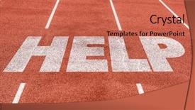  Presentation with community - Cool new presentation theme with community helpers - help written on running track backdrop and a coral colored foreground