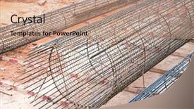  Presentation with reinforcement - Colorful presentation design enhanced with rebar cages for poles construction backdrop and a coral colored foreground