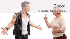  Presentation with punk rock music - Beautiful PPT theme featuring rebellion - angry punk rocker arguing backdrop and a lemonade colored foreground