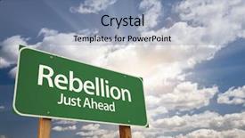  Presentation with sky sun - Amazing PPT theme having rebellion green road sign backdrop and a  colored foreground