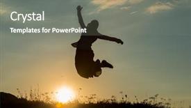  Presentation with self - Theme with reborn - silhoutte of happy guy enjoying background and a gray colored foreground