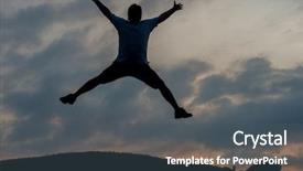  Presentation with self - PPT layouts having reborn - silhoutte of happy guy enjoying background and a dark gray colored foreground