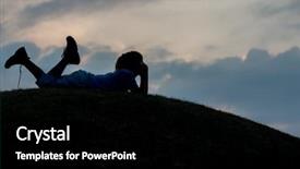  Presentation with self fulfilling prophecies - Slide set consisting of reborn - silhoutte of happy guy enjoying background and a black colored foreground