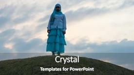  Presentation with self analysis - Slide deck having reborn - silhoutte of happy guy enjoying background and a wine colored foreground