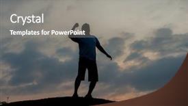  Presentation with self compassion - Theme enhanced with reborn - silhoutte of happy guy enjoying background and a gray colored foreground