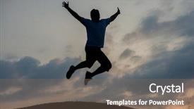  Presentation with self - Audience pleasing slides consisting of reborn - silhoutte of happy guy enjoying backdrop and a  colored foreground