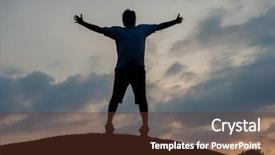  Presentation with psychosocial self esteem - Cool new presentation theme with reborn - silhoutte of happy guy enjoying backdrop and a  colored foreground