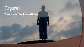  Presentation with self - PPT layouts featuring reborn - silhoutte of happy guy enjoying background and a  colored foreground