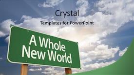  Presentation with world - Colorful presentation theme enhanced with reborn - whole new world green road backdrop and a seafoam green colored foreground