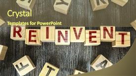  Presentation with blocks - PPT theme consisting of reborn - wooden blocks with the text background and a violet colored foreground