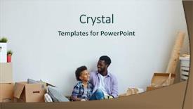  Presentation with rebuild - Presentation with rebuild - happy son and father sitting background and a sky blue colored foreground