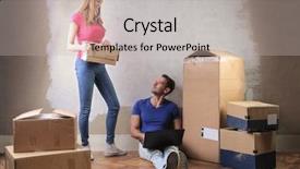  Presentation with veterans forces moving house american - PPT layouts featuring rebuild - moving into the new house background and a light gray colored foreground