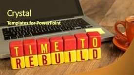  Presentation with rebuild - Cool new presentation design with time to rebuild written backdrop and a tawny brown colored foreground