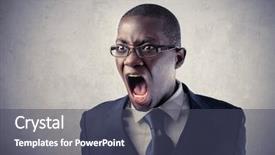  Presentation with angry - Presentation theme consisting of rebuke - angry african businessman shouting background and a dark gray colored foreground