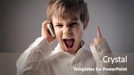  Presentation with angry child - Slides featuring rebuke - angry child screaming background and a  colored foreground