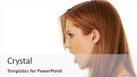  Presentation with someone crying - Slide deck consisting of rebuke - angry young woman screaming background and a white colored foreground